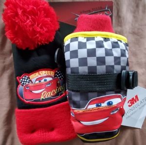 Lighting Mcqueen hat and mittens set